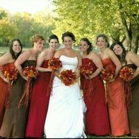 Multi-colored bridesmaids