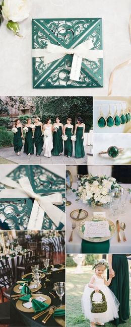 My wedding dress is green. Anyone have ideas for a color palette? 4