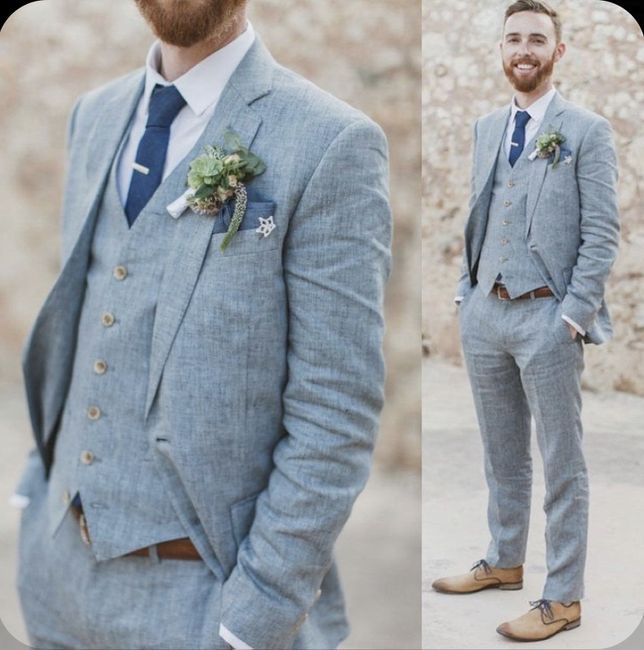 Coordinating suits to blue bridesmaid dress 2