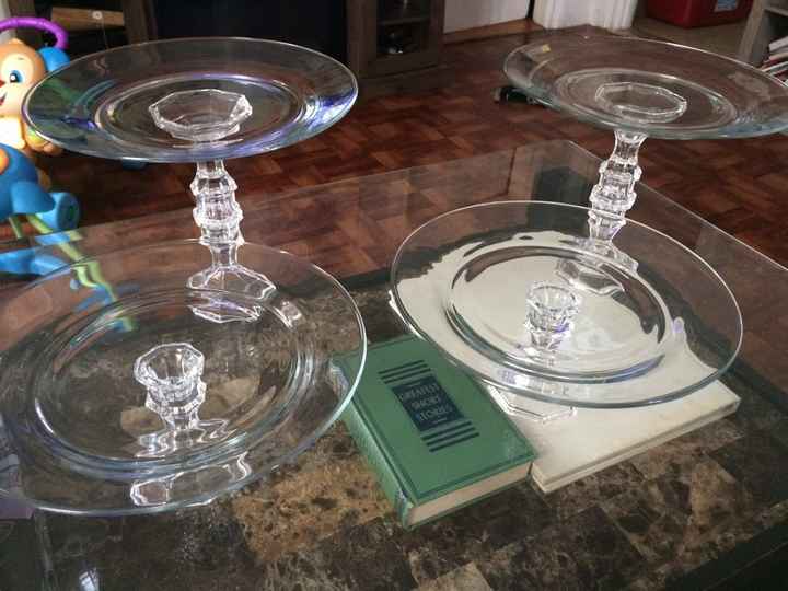 Finished DIY cake stands