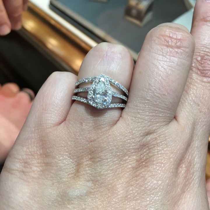 Stacked wedding bands.