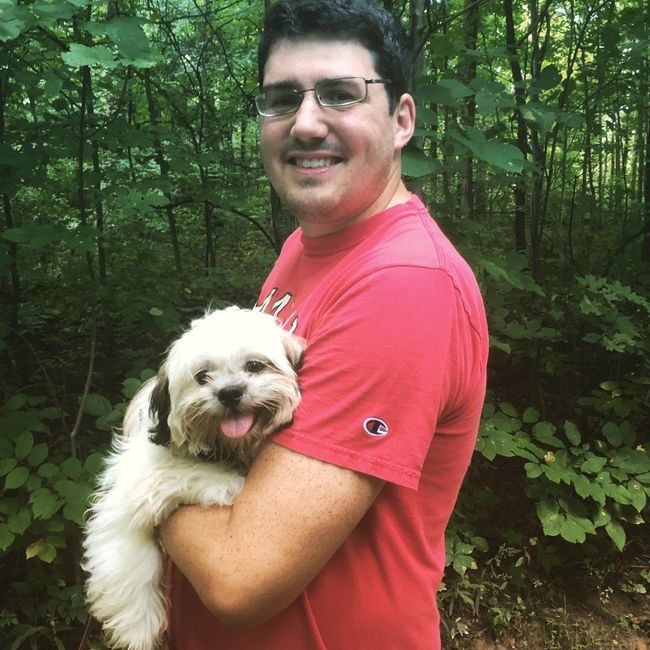On his first hike