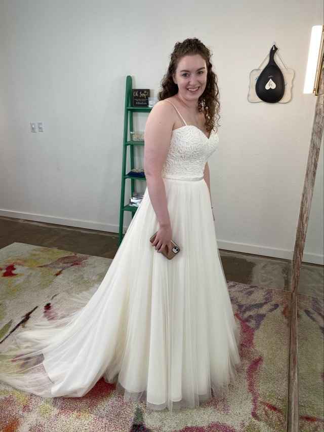 Fake tan outlet wedding dress