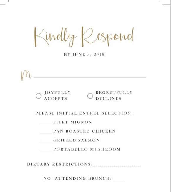 RSVP card