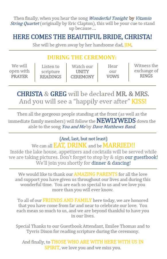 All about wedding programs...Let's see what you are doing
