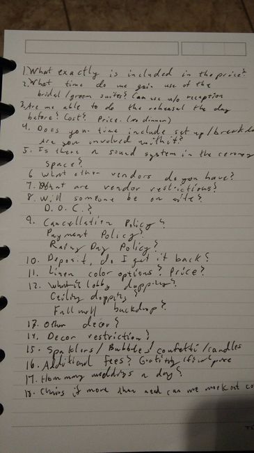 Venue Questions - 1
