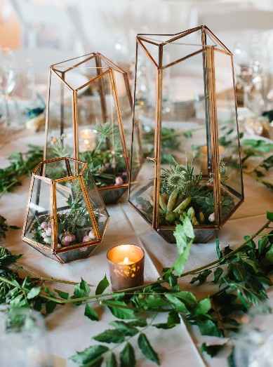 greenery and holders