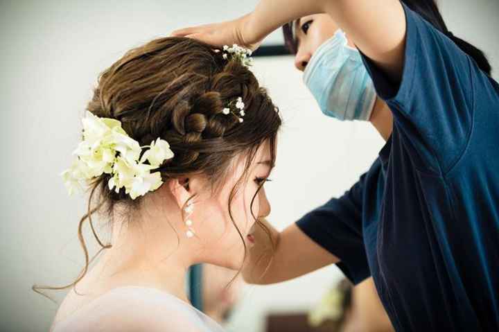 Hairdo that was hidden by my veil