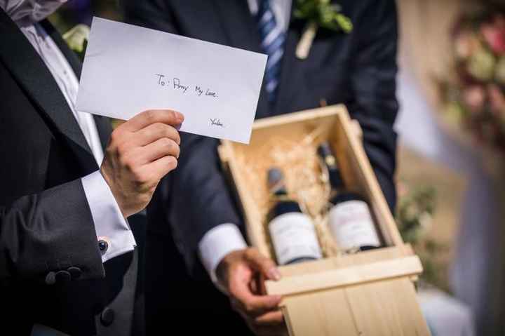 Besides the vows we did the hand ceremony and stored letters to each other in a wine box