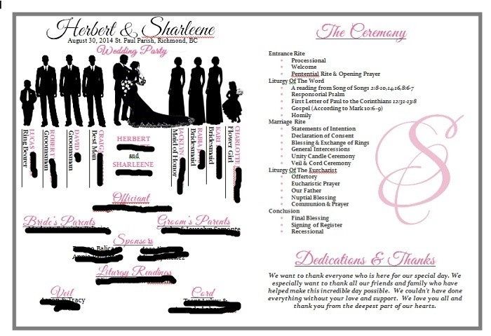 day of timelines and wedding programs