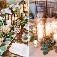 glass greenery candles