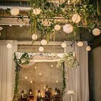 chinese lanterns and greenery