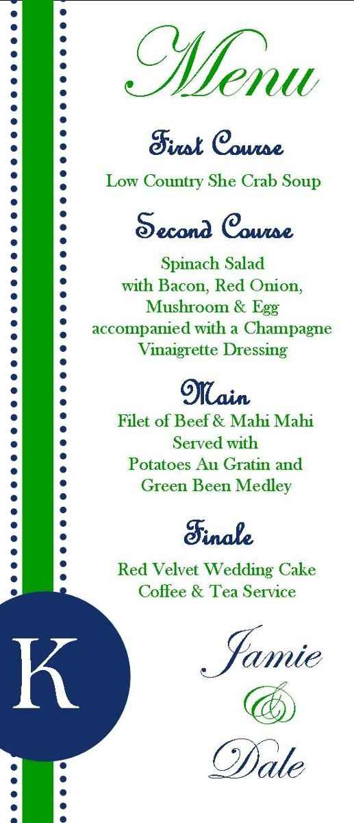 Show me your...Menu Cards