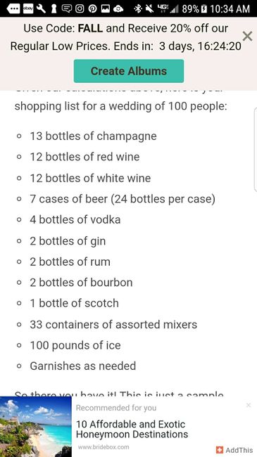 Amount of drinks