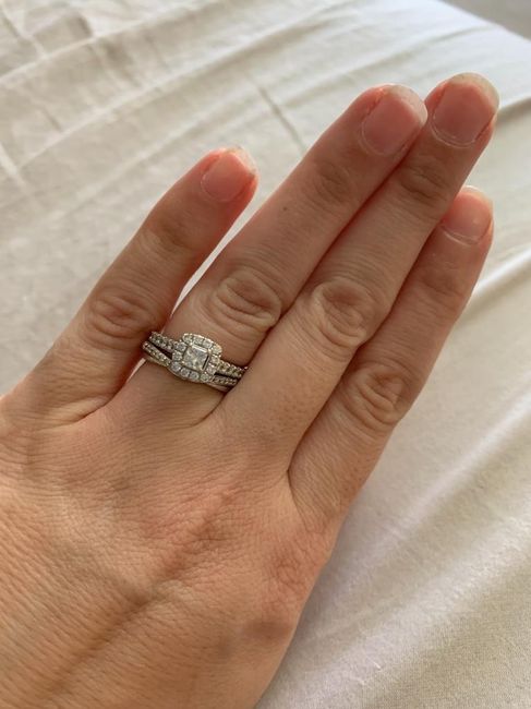 Ladies let see your round engagement rings and wedding bands!!!! - 1