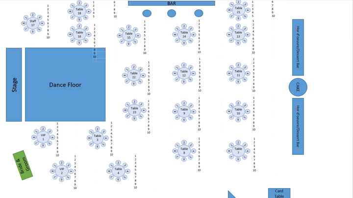 My Accomplishment for the night! (Seating Chart)