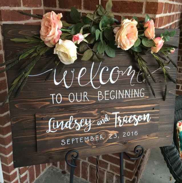 Wood wedding sign