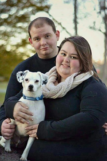 Fur babies with engagement/wedding photos