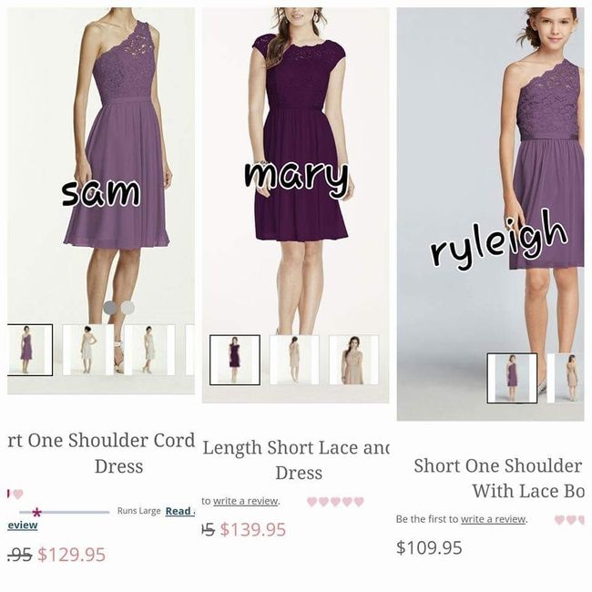 Bridesmaid dresses and shopping