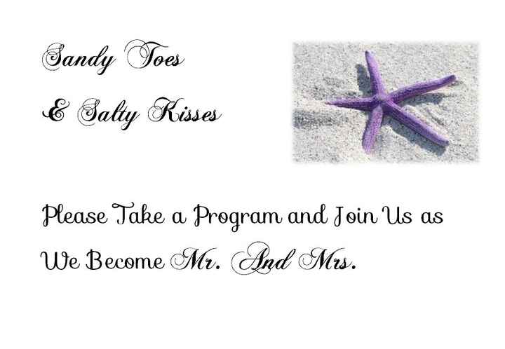 Program/Aisle Entrance Wording