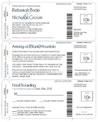 Boarding Pass Invitations