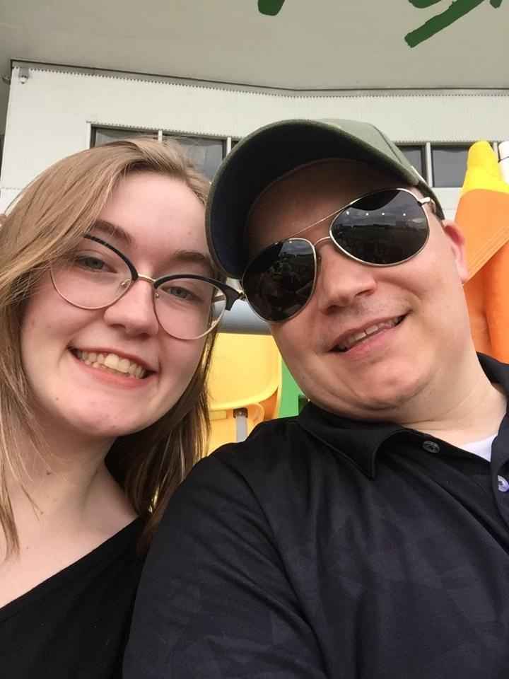 The two of us at a soccer game