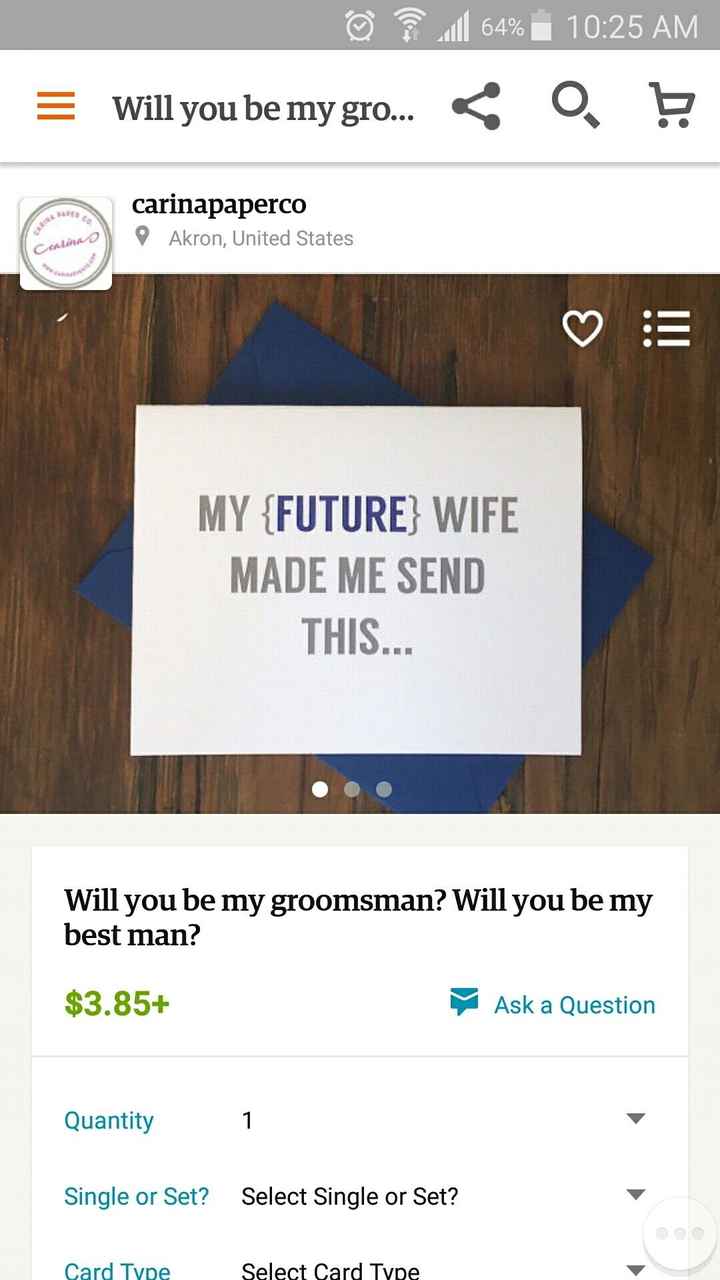 6months out. No groomsmen