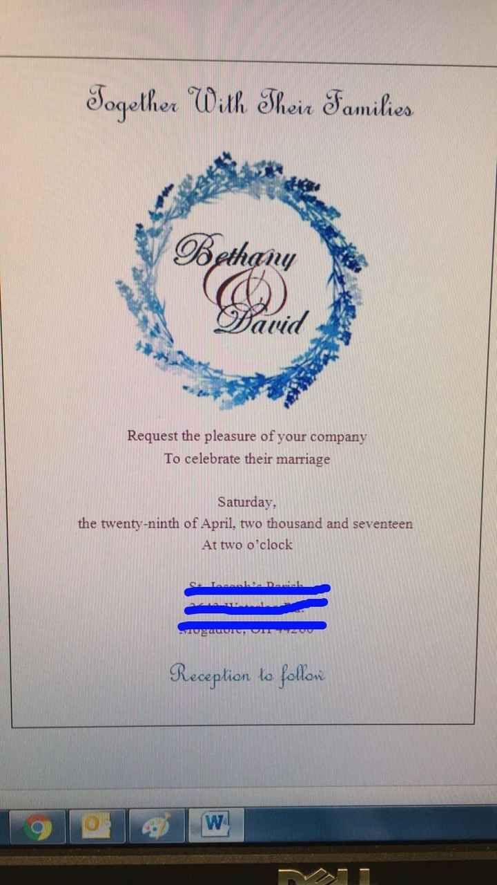 Opinions please before printing invites