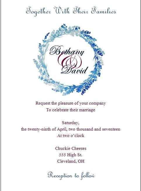 Opinions please before printing invites