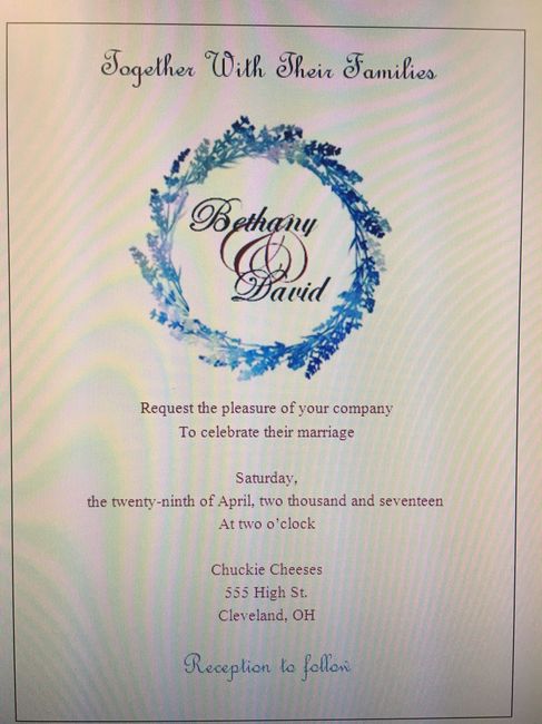 Opinions please before printing invites