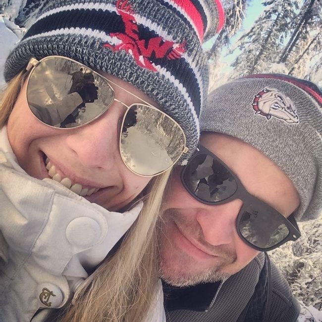 2017 snowshoeing after we first met 