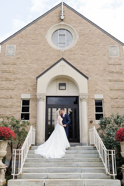 Outside the church