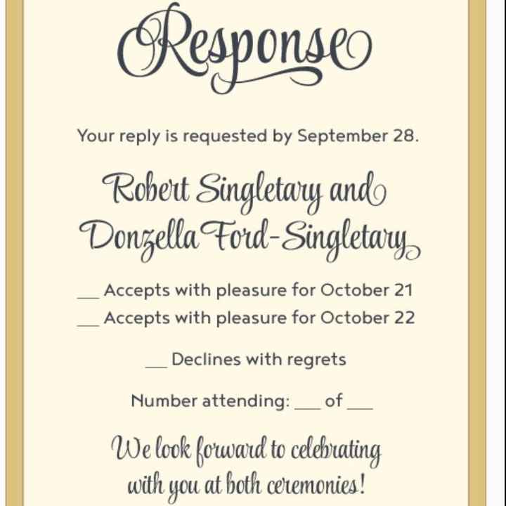 Multiple Event RSVP Cards