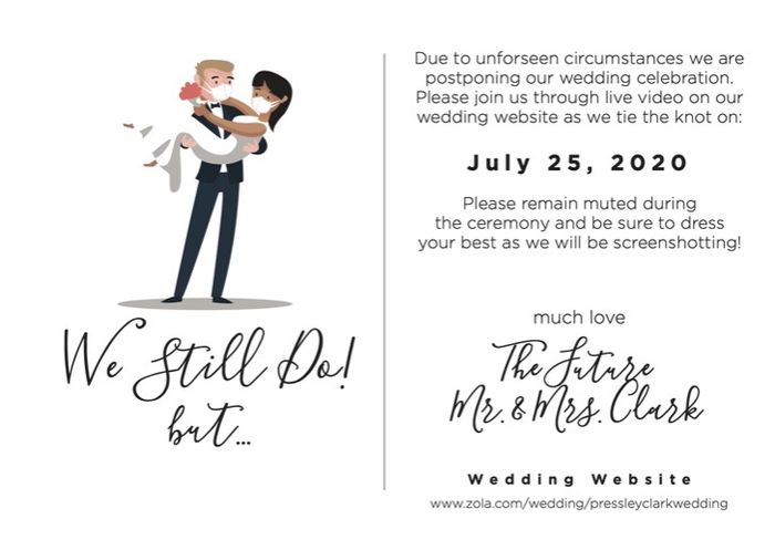 Let’s see everyone’s postponement new invites or announcements!! 4