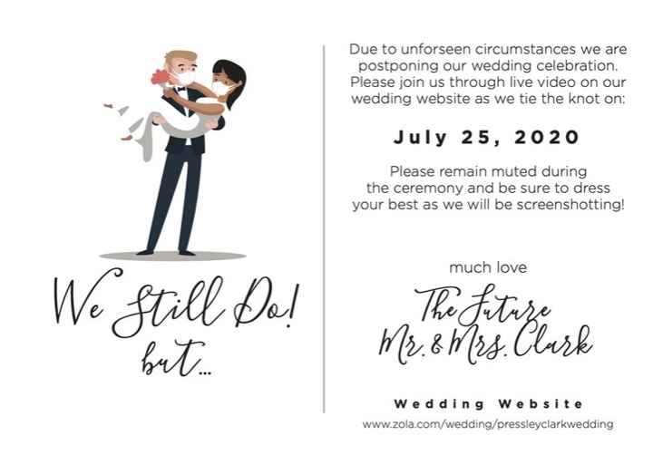 Let’s see everyone’s postponement new invites or announcements!! - 1