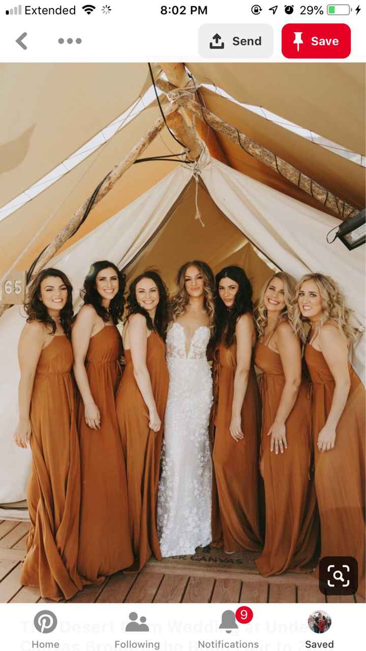 Where to Get Dusty Orange Bridesmaids Dresses - 1