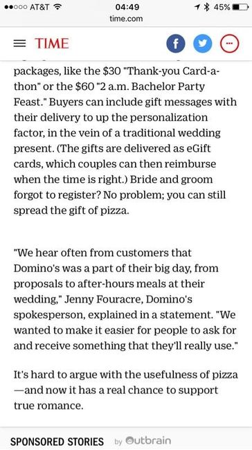 A pizza registry, seriously?