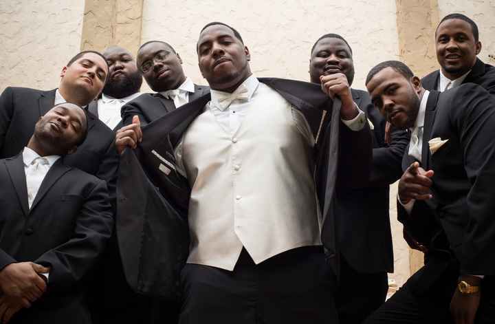 Let's see what those handsome men are wearing.
