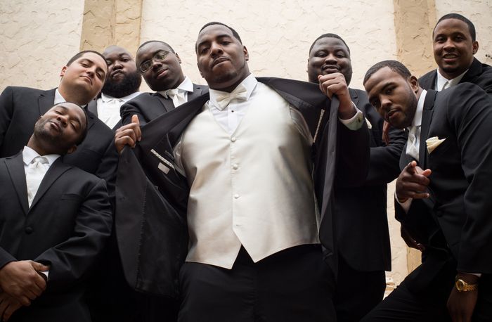Let's see what those handsome men are wearing.
