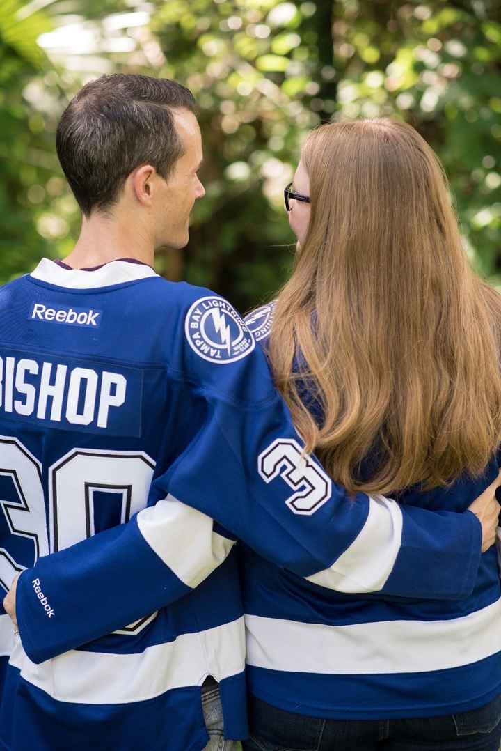 We both love the Tampa Bay Lightning, so we decided to use our jerseys.