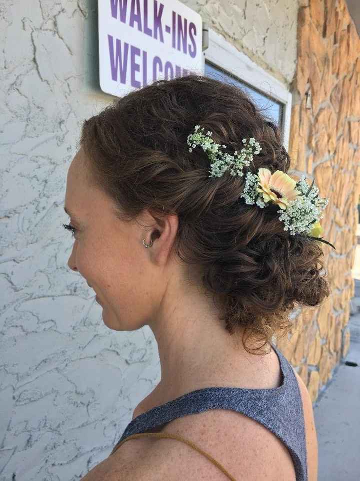 Natural curls except on the side twists