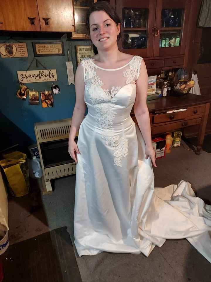 Does my wedding dress look okay? Or should i make it strapless? - 1