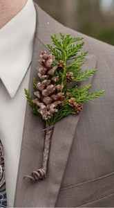 The Boutonnieres (groom will have little white flowers)