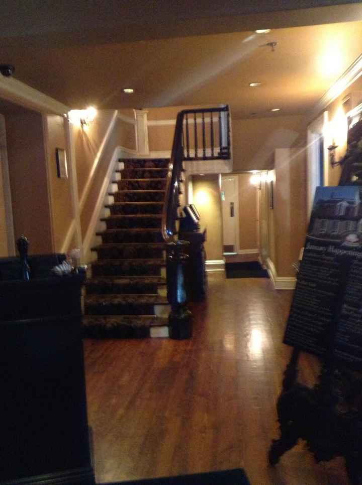 Guests carry plates upstairs to tables? Not okay?