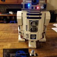 Decor for the card and gift table.  Built r2d2 and added led lights 