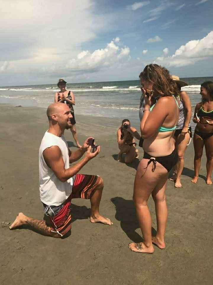Post a photo of your fiance proposing!