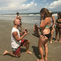 Post a photo of your fiance proposing!
