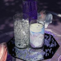 DIY Cylinder tea light holders for wedding centerpieces.