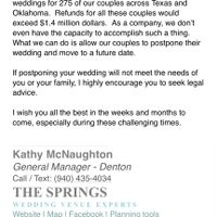 The Springs venue not giving us a refund :( - 2
