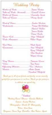 Please Critique My Wedding Programs ....
